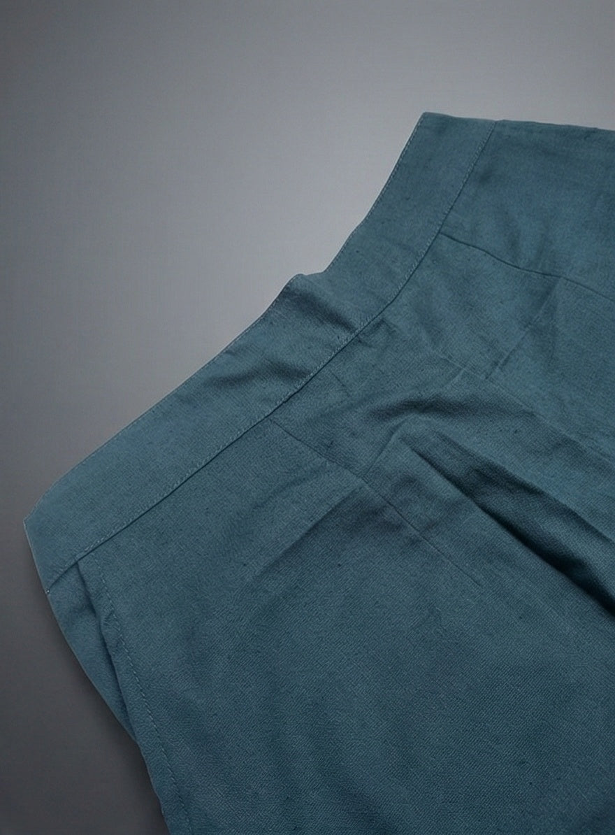 The Everyday Linen-Cotton Trousers | Tailored Comfort in Ocean Teal