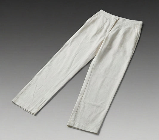 Essential Comfort: Straight-Leg Textured Cotton Trousers