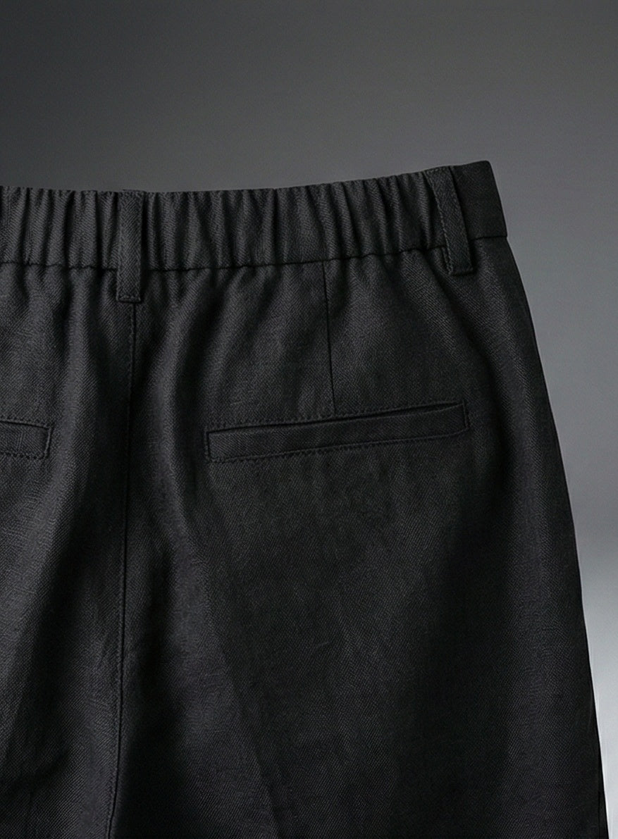 Straight-Leg Cotton-Linen Trousers