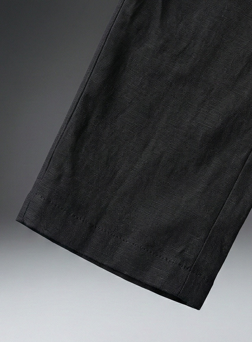 Straight-Leg Cotton-Linen Trousers