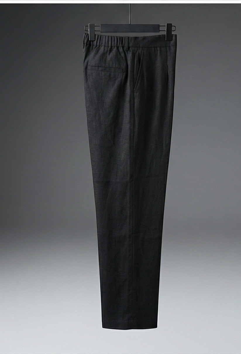 Straight-Leg Cotton-Linen Trousers