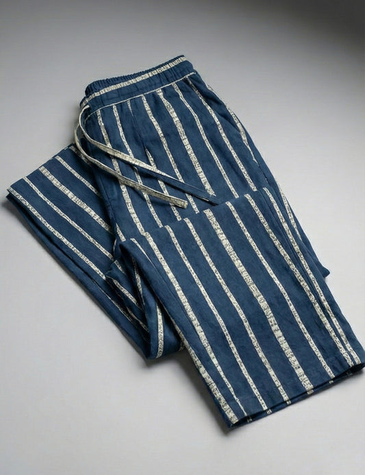 Midnight Indigo Floral & Striped Co-ord Set