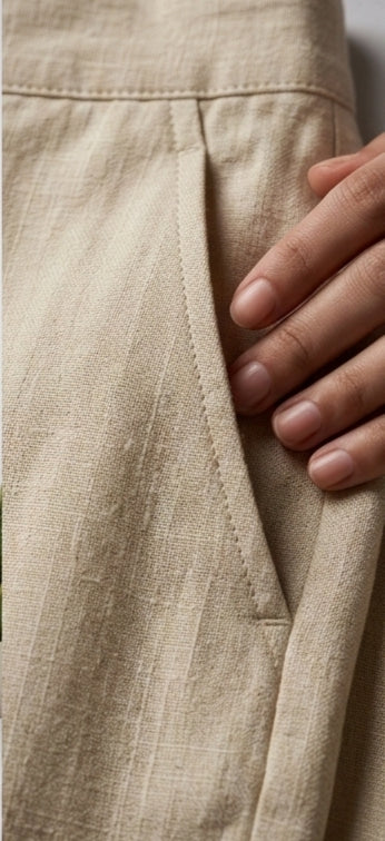 Textured Straight-Leg Cotton Trousers