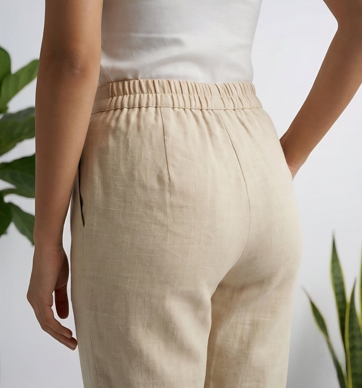 Textured Straight-Leg Cotton Trousers